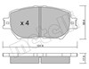 Колодки гальмівні передні, дискові 2207510 METELLI