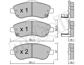 Колодки передні 2207890 METELLI