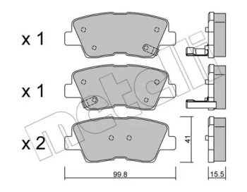 Колодки гальмівні дискові задні hyundai elantra 11- (вир-во mobis) 22-0886-0