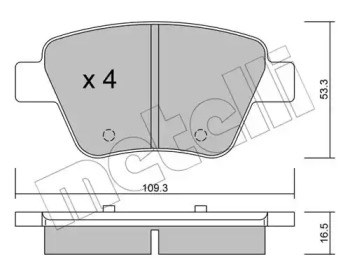 Задні колодки 2208890 METELLI