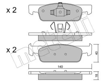 Колодки передні 2209750 METELLI
