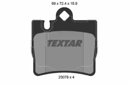 Колодки гальмівні задні, дискові 2307801 TEXTAR