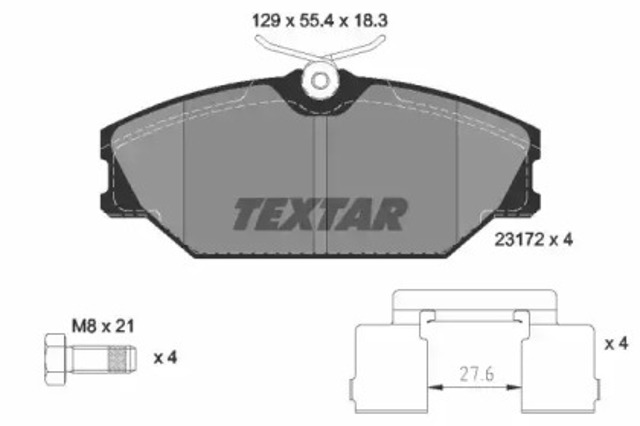 Колодки гальмівні передні, дискові 2317203 TEXTAR