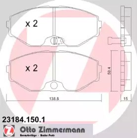 Передні гальмівні колодки 231841501 ZIMMERMANN