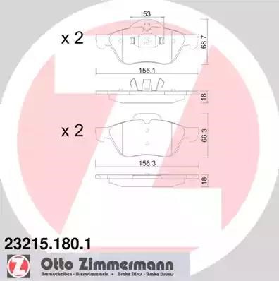 Передні гальмівні колодки 232151801 ZIMMERMANN
