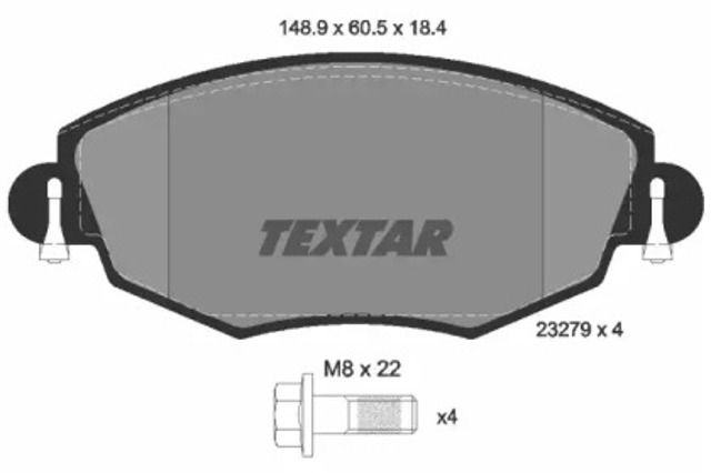 Колодки гальмівні передні, дискові 2327904 TEXTAR