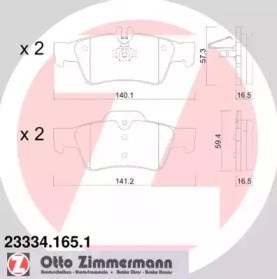 Колодки гальмівні задні, дискові 233341651 ZIMMERMANN