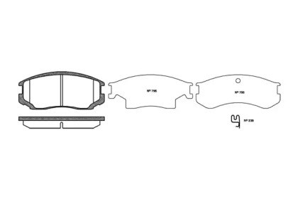 Remsa mitsubishi колодки гальмівні передні lancer,92- 2357.22