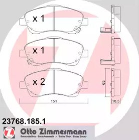 Колодки гальмівні дискові комплект 237681851 ZIMMERMANN