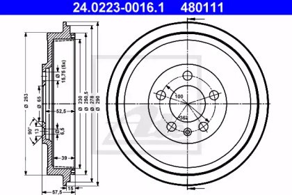 Bosch skoda гальмівний барабан octavia 1.6 / 1,9 tdi 24.0223-0016.1