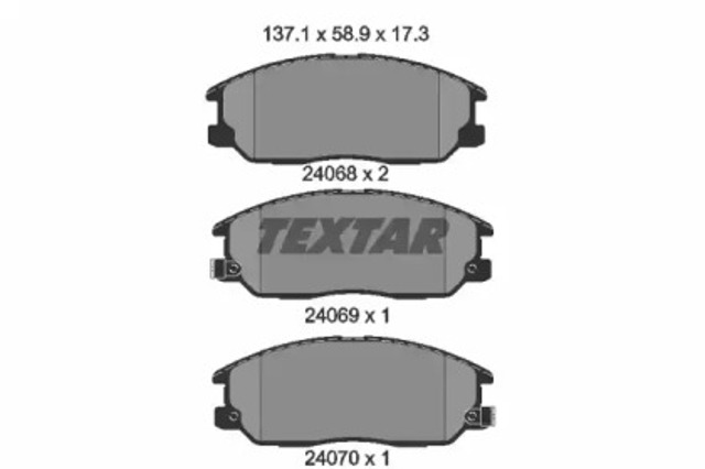 Колодки гальмівні передні, дискові 2406801 TEXTAR