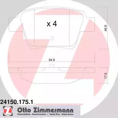 Колодки на гальмо задній дисковий 241501751 ZIMMERMANN