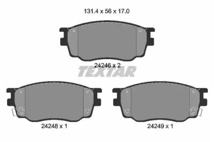 Передні гальмівні колодки 2424601 TEXTAR