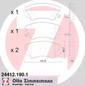 Гальмівні колодки 244121901 ZIMMERMANN