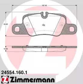 Колодки гальмівні задні, дискові 245541601 ZIMMERMANN