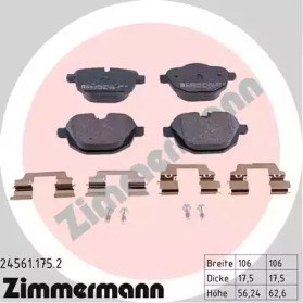 Колодки гальмові задні, дискові 245611752 ZIMMERMANN