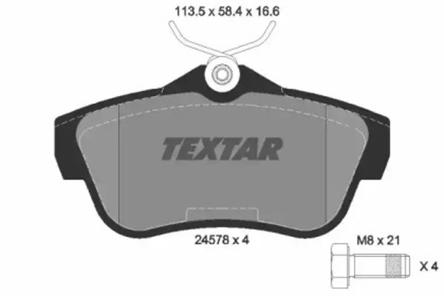 Колодки гальмівні задні, дискові 2457801 TEXTAR