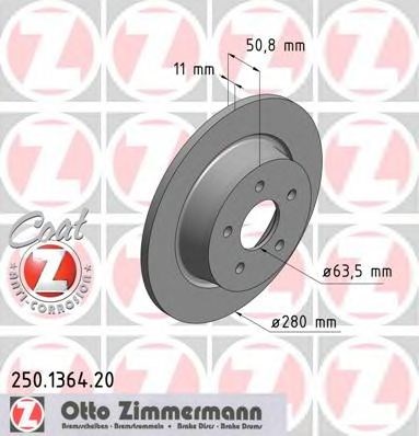 Задні дискові гальма 250136420 ZIMMERMANN