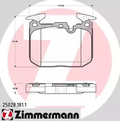 Тормозні колодки 250281811 ZIMMERMANN