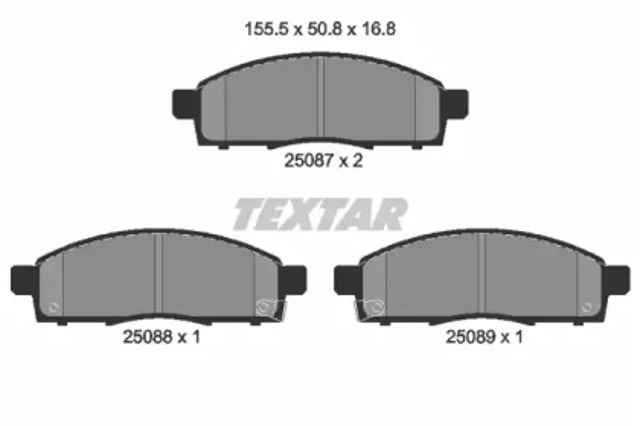 Колодки гальмівні дискові комплект 2508701 TEXTAR