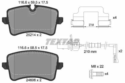 Колодки гальмові задні, дискові 2521413 TEXTAR