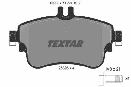 Колодки гальмівні передні, дискові 2532601 TEXTAR