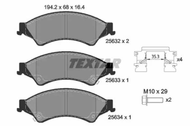 Колодки передні 2563201 TEXTAR