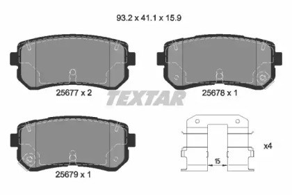 Задні колодки 2567701 TEXTAR