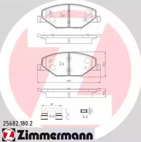 Передні гальмівні колодки 256821802 ZIMMERMANN