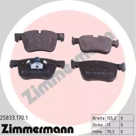 Передні гальмівні колодки 258331701 ZIMMERMANN