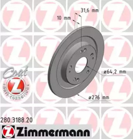 Дискові гальма 280318820 ZIMMERMANN