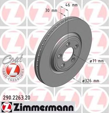 Диск переднього гальма 290226320 ZIMMERMANN