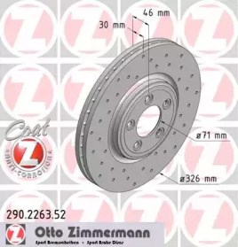 Диск гальмівний передній 290226352 ZIMMERMANN