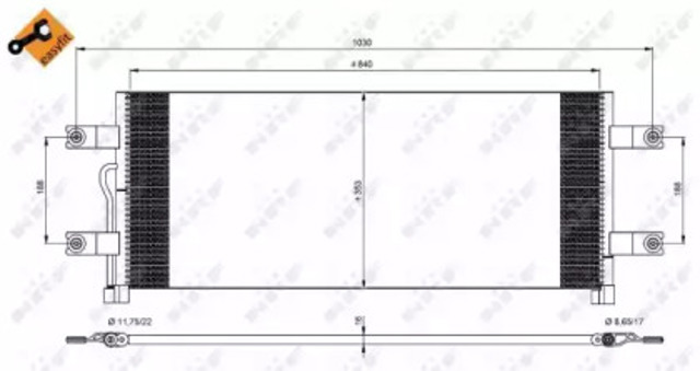 Радіатор кондиціонера 350075 NRF
