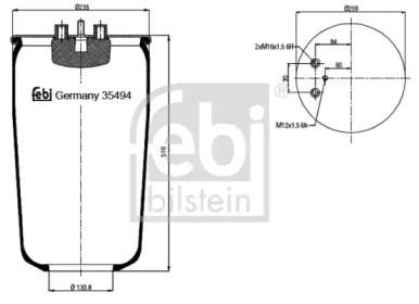 Ресора пневматичної підвіски 35494 FEBI