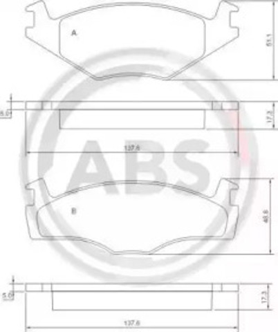 Колодки гальмівні дискові комплект 36853 ABS