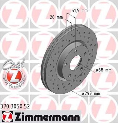 Диск переднього гальма 370305052 ZIMMERMANN