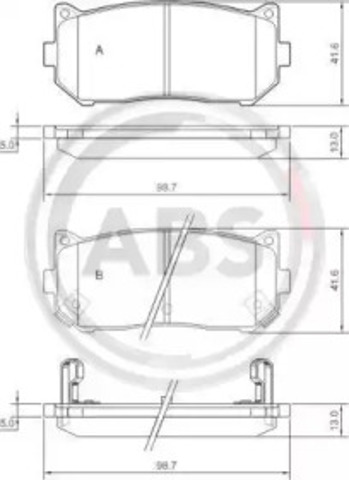 Колодки гальмівні задні, дискові 37045 ABS