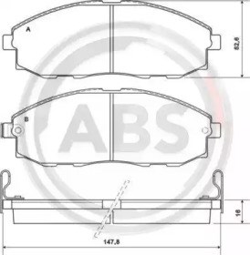 Колодки гальмівні передні, дискові 37130 ABS