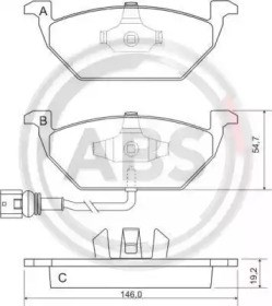 Колодки гальмівні дискові комплект 37155 ABS