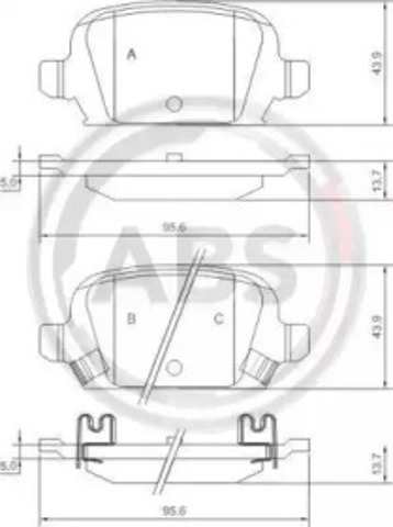 Задні дискові колодки 37212 ABS