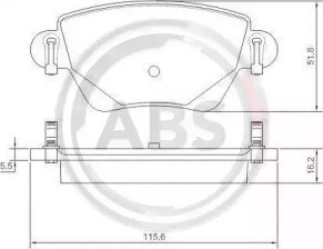 Колодки гальмові задні, дискові 37254 ABS