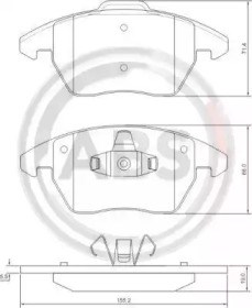 Колодки гальмівні передні, дискові 37429 ABS