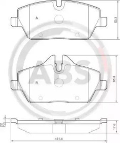 Колодки гальмівні дискові комплект 37434 ABS