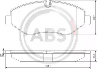 Колодки гальмівні передні, дискові 37633 ABS