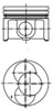 Поршень в комплекті на 1 циліндр, STD 40092700 KOLBENSCHMIDT