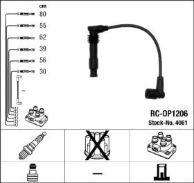 Комплект ізольованих проводів для свічок запалення 4061