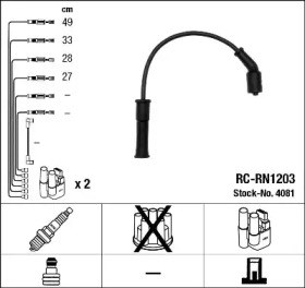 Комплект кабелів запалювання renault clio/kangoo/megane 4081