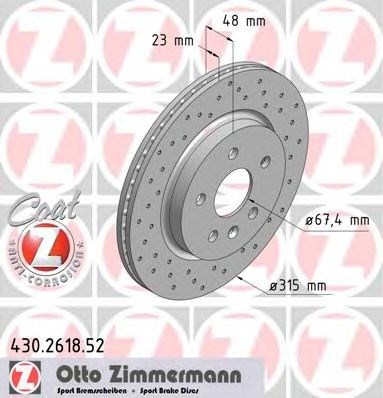 Задні дискові гальма 430261852 ZIMMERMANN