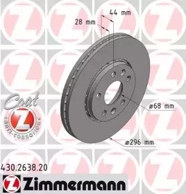 Диск переднього гальма 430263820 ZIMMERMANN